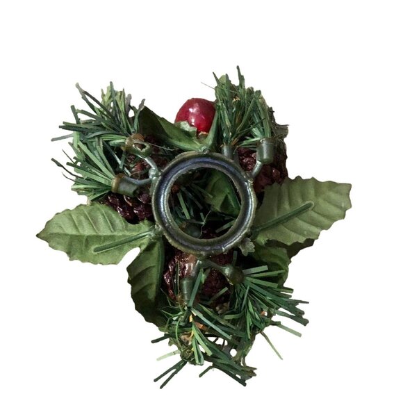 Vintage Pinecone Candle Holders Christmas Decor Centerpiece Holiday Pair Plastic - Picture 11 of 11